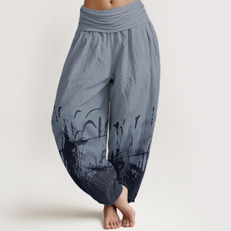 Earthy Cotton Wild Grass Mindful Movement Harem Pants