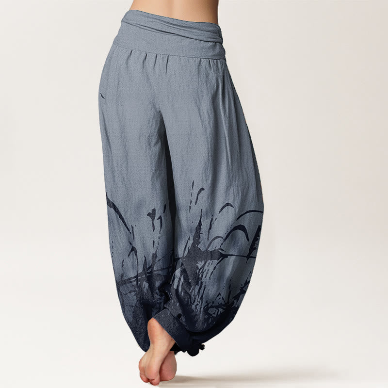 Earthy Cotton Wild Grass Mindful Movement Harem Pants
