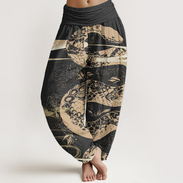 Breathable Cotton Symbolic Print Grounding Harem Pants