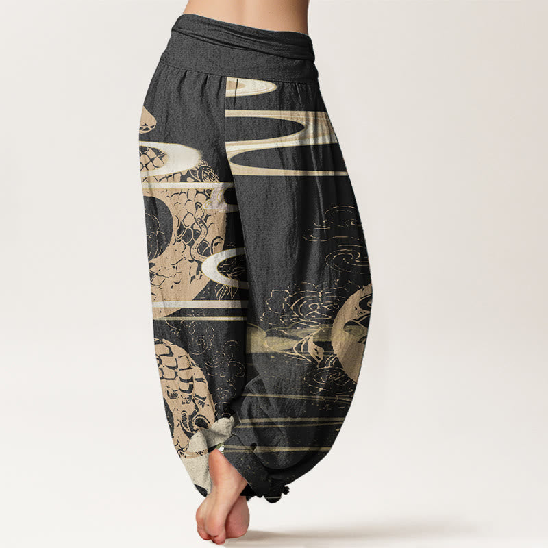 Breathable Cotton Symbolic Print Grounding Harem Pants