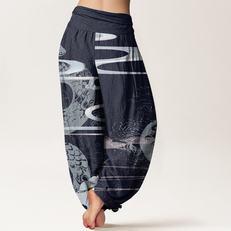 Breathable Cotton Symbolic Print Grounding Harem Pants