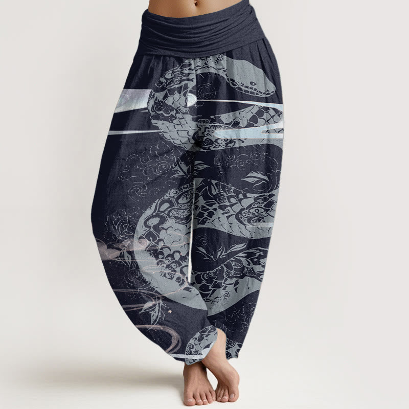Breathable Cotton Symbolic Print Grounding Harem Pants