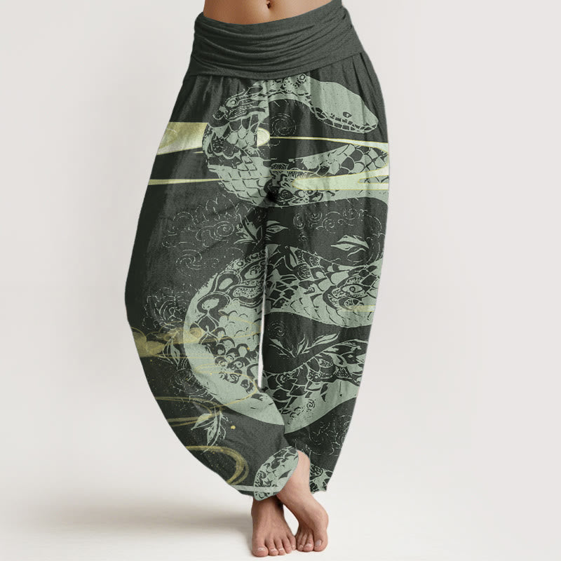 Breathable Cotton Symbolic Print Grounding Harem Pants
