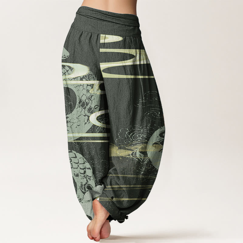Breathable Cotton Symbolic Print Grounding Harem Pants