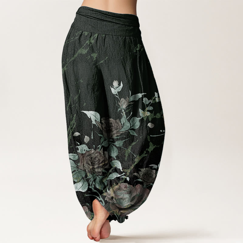 Botanical Print Pure Cotton Mindful Movement Harem Pants