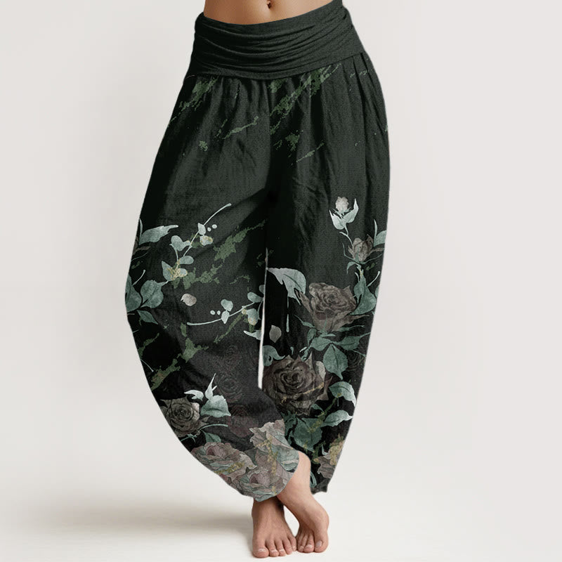 Botanical Print Pure Cotton Mindful Movement Harem Pants