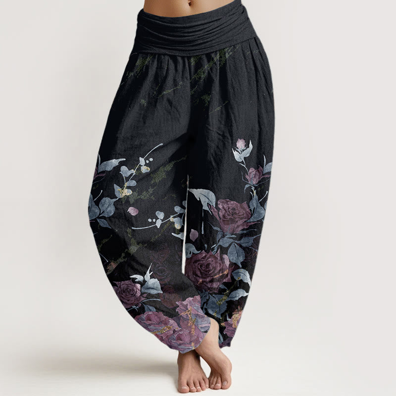 Botanical Print Pure Cotton Mindful Movement Harem Pants