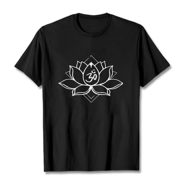 Soft Cotton Lotus Om Mindful Practice T-Shirt