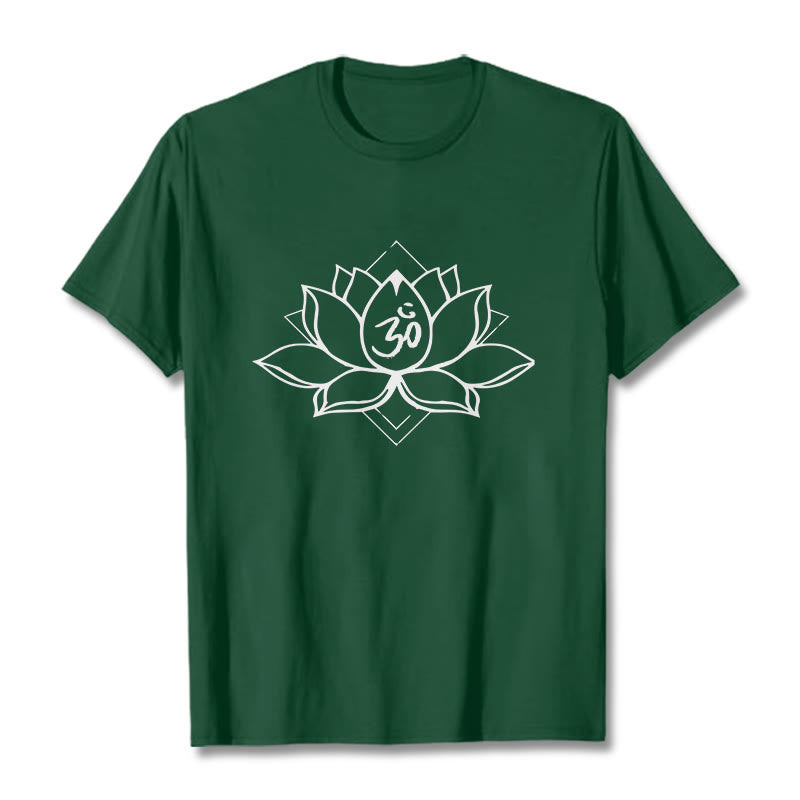 Soft Cotton Lotus Om Mindful Practice T-Shirt