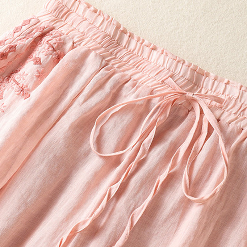 Cotton Linen High-Waist Wide-Leg Meditation Pants