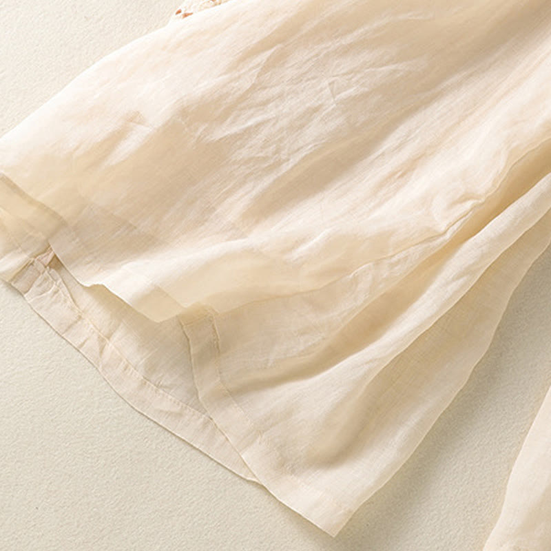 Cotton Linen High-Waist Wide-Leg Meditation Pants