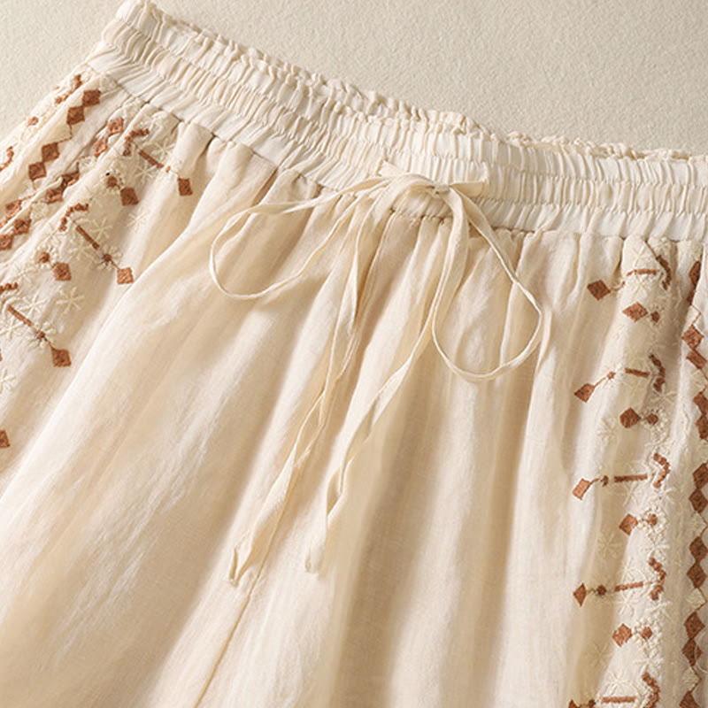 Cotton Linen High-Waist Wide-Leg Meditation Pants
