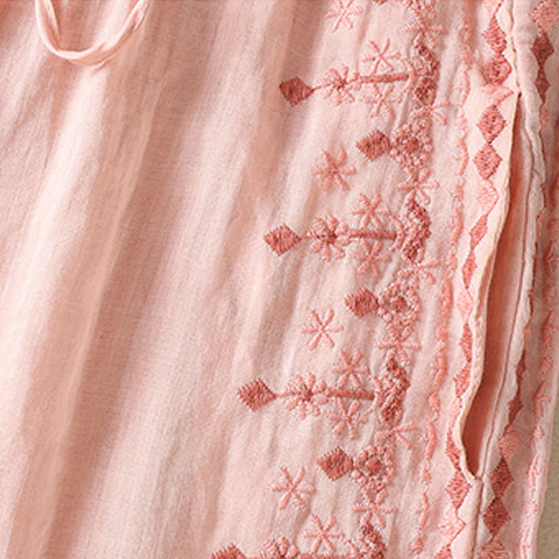 Cotton Linen High-Waist Wide-Leg Meditation Pants