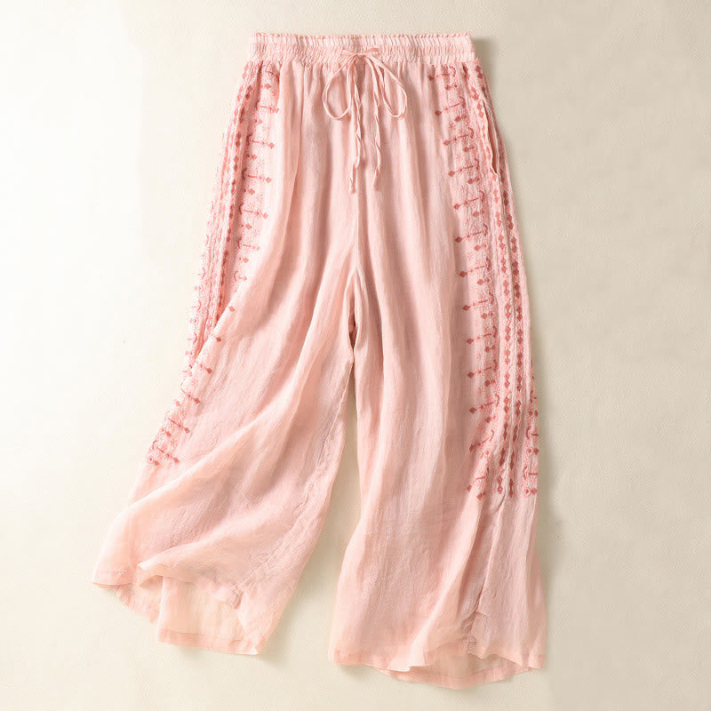 Cotton Linen High-Waist Wide-Leg Meditation Pants