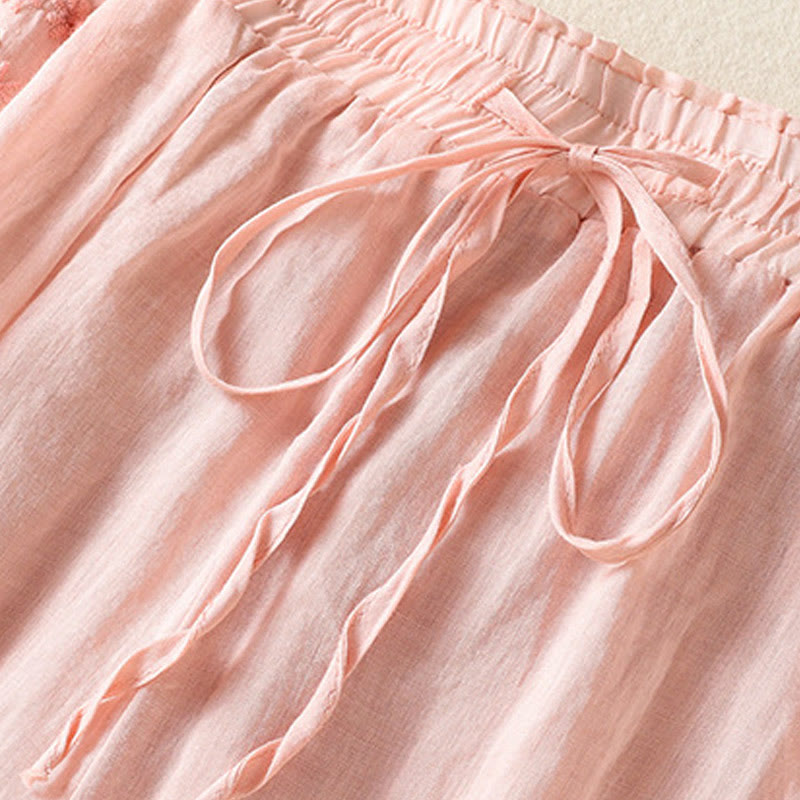 Cotton Linen High-Waist Wide-Leg Meditation Pants