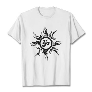 Soft Cotton Om Sunburst Meditation T-Shirt