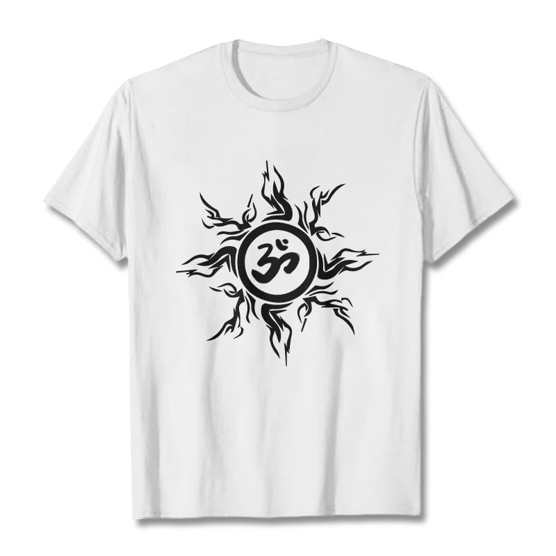 Soft Cotton Om Sunburst Meditation T-Shirt