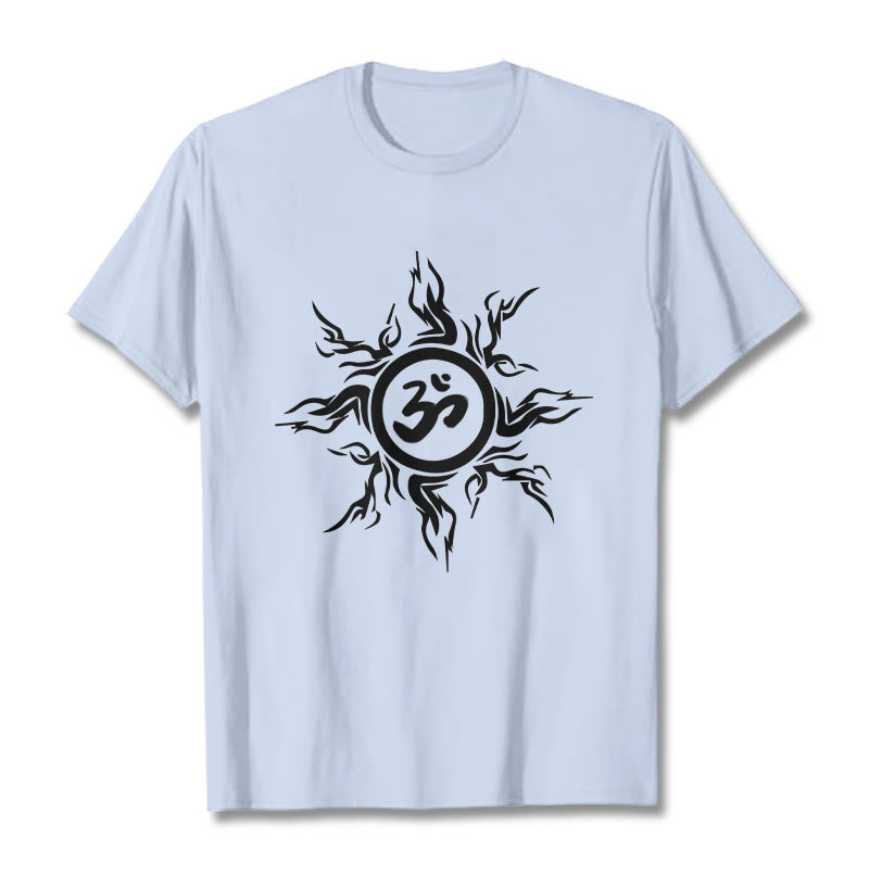 Soft Cotton Om Sunburst Meditation T-Shirt