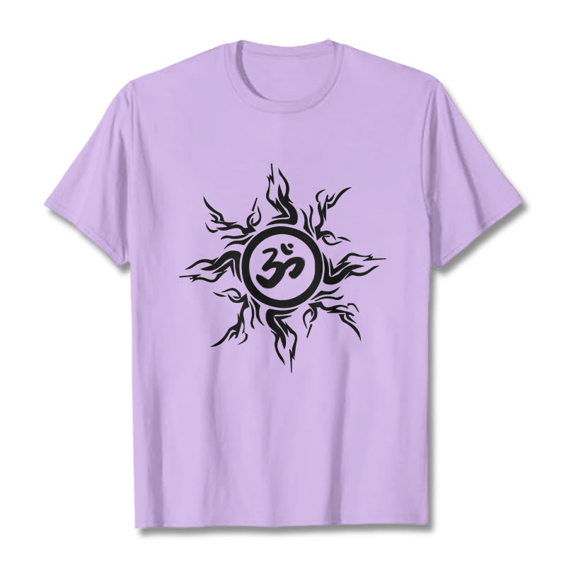Soft Cotton Om Sunburst Meditation T-Shirt