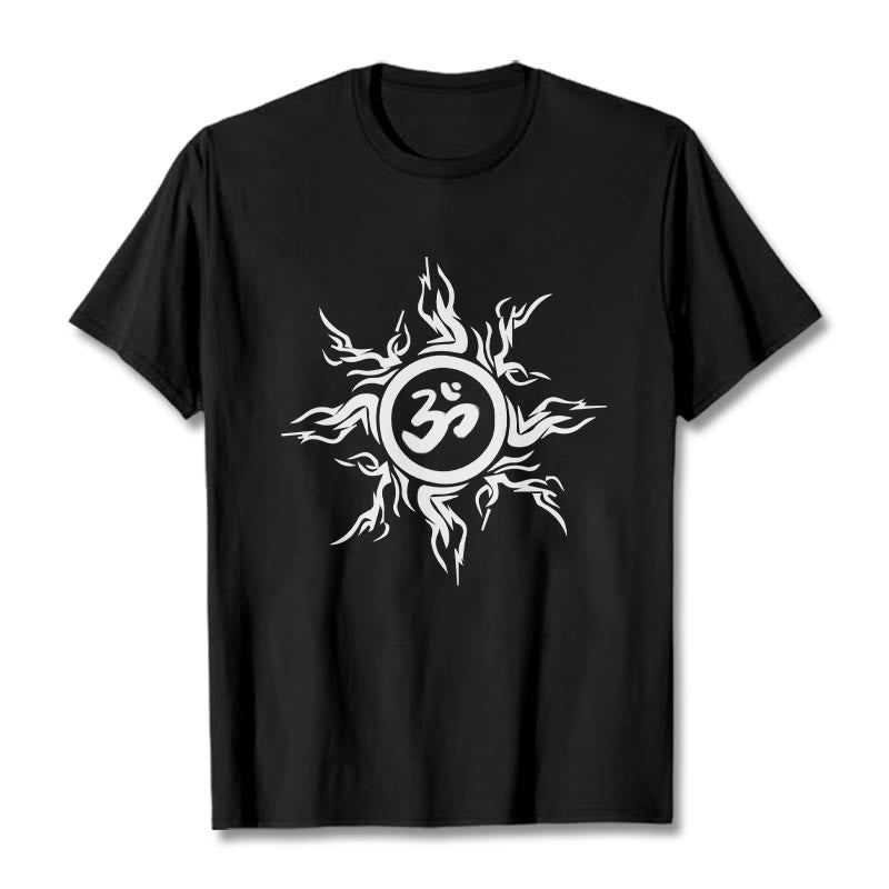 Soft Cotton Om Sunburst Meditation T-Shirt