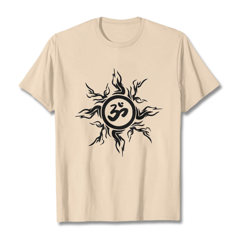 Soft Cotton Om Sunburst Meditation T-Shirt