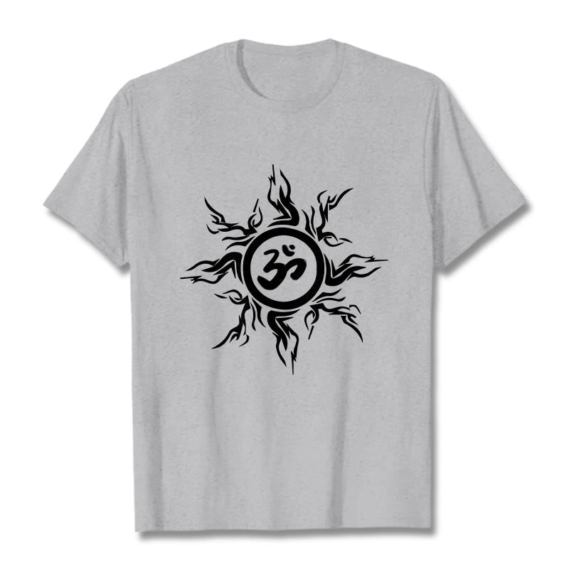 Soft Cotton Om Sunburst Meditation T-Shirt