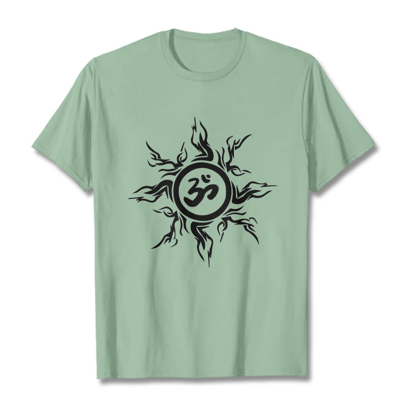 Soft Cotton Om Sunburst Meditation T-Shirt