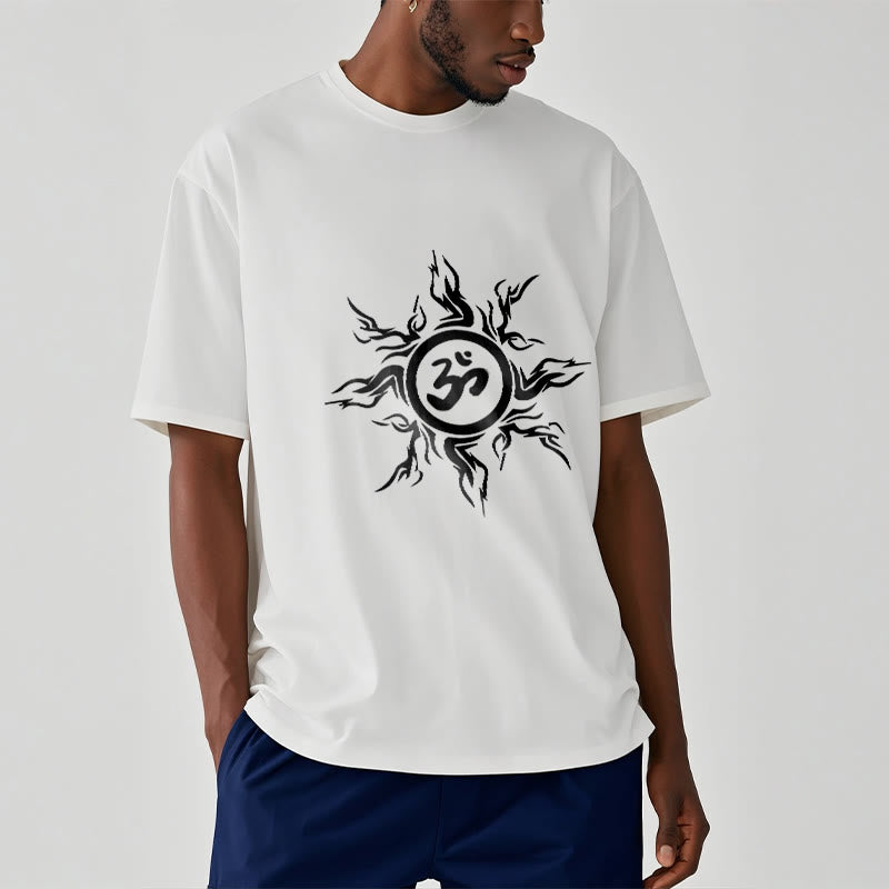 Soft Cotton Om Sunburst Meditation T-Shirt