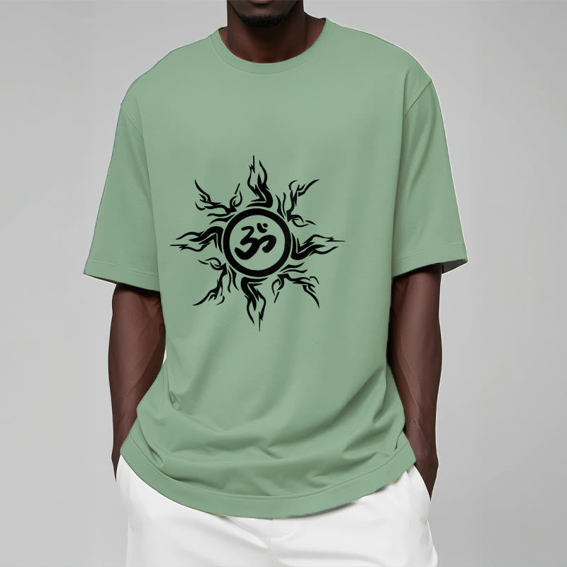 Soft Cotton Om Sunburst Meditation T-Shirt