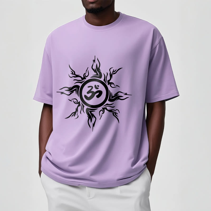 Soft Cotton Om Sunburst Meditation T-Shirt