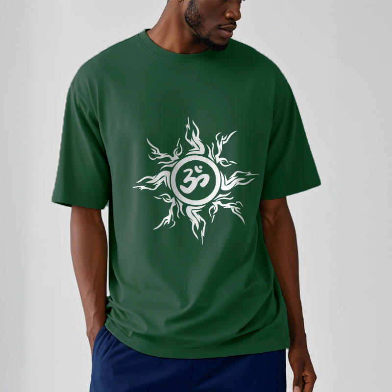 Soft Cotton Om Sunburst Meditation T-Shirt