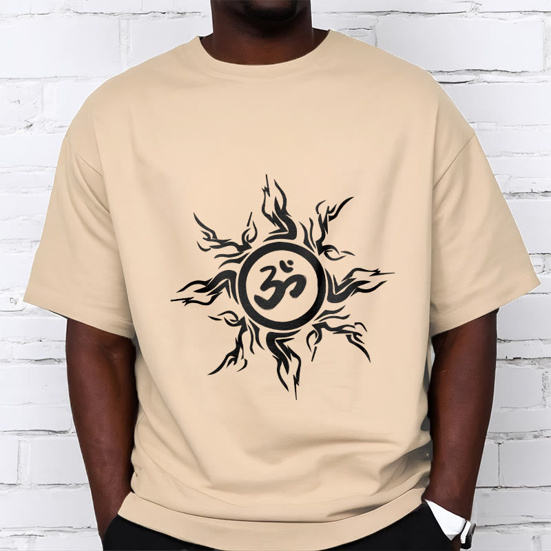 Soft Cotton Om Sunburst Meditation T-Shirt