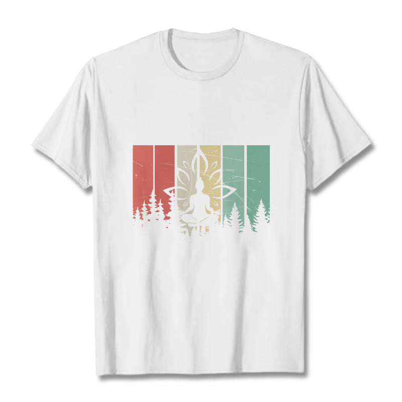 Tactile Cotton Unisex Lotus Silhouette Meditation Tee