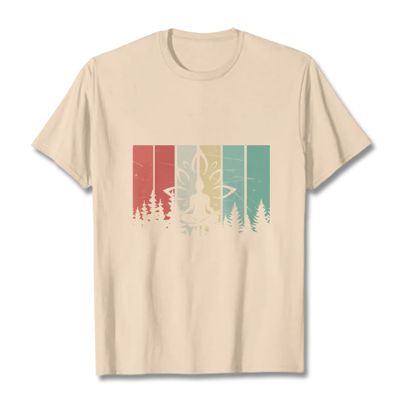 Tactile Cotton Unisex Lotus Silhouette Meditation Tee