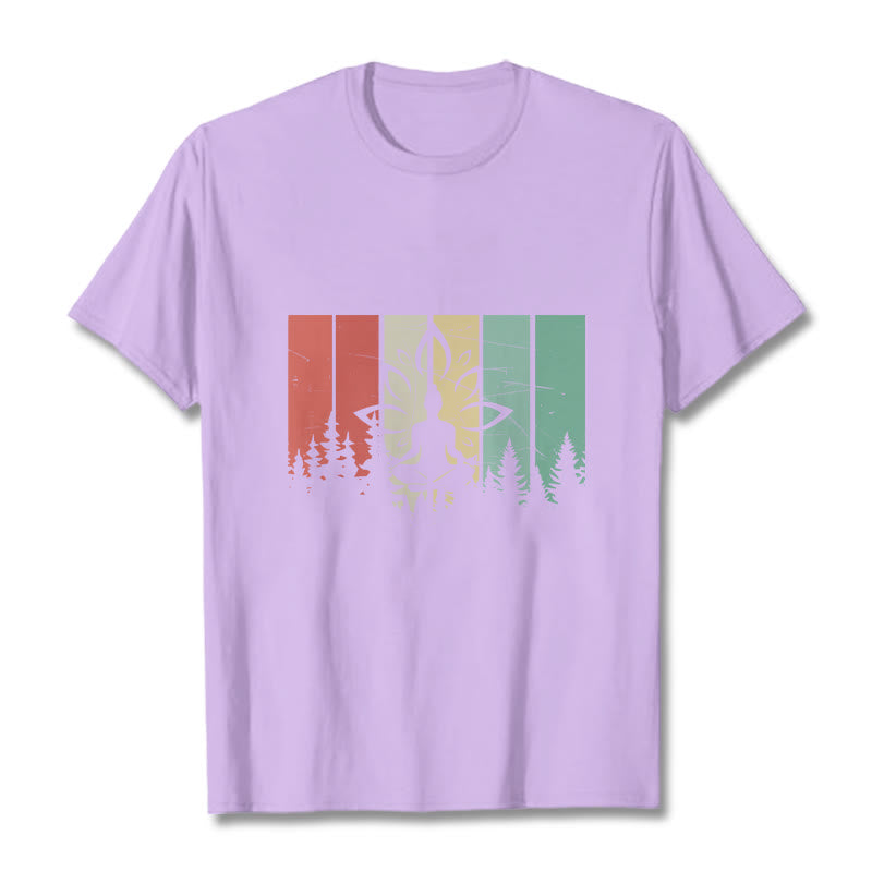 Tactile Cotton Unisex Lotus Silhouette Meditation Tee