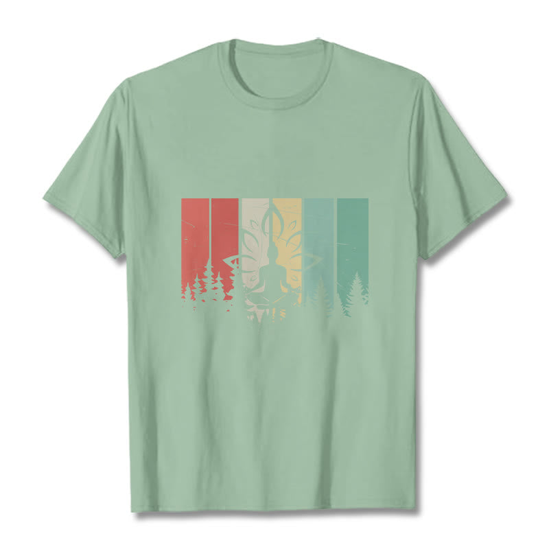 Tactile Cotton Unisex Lotus Silhouette Meditation Tee