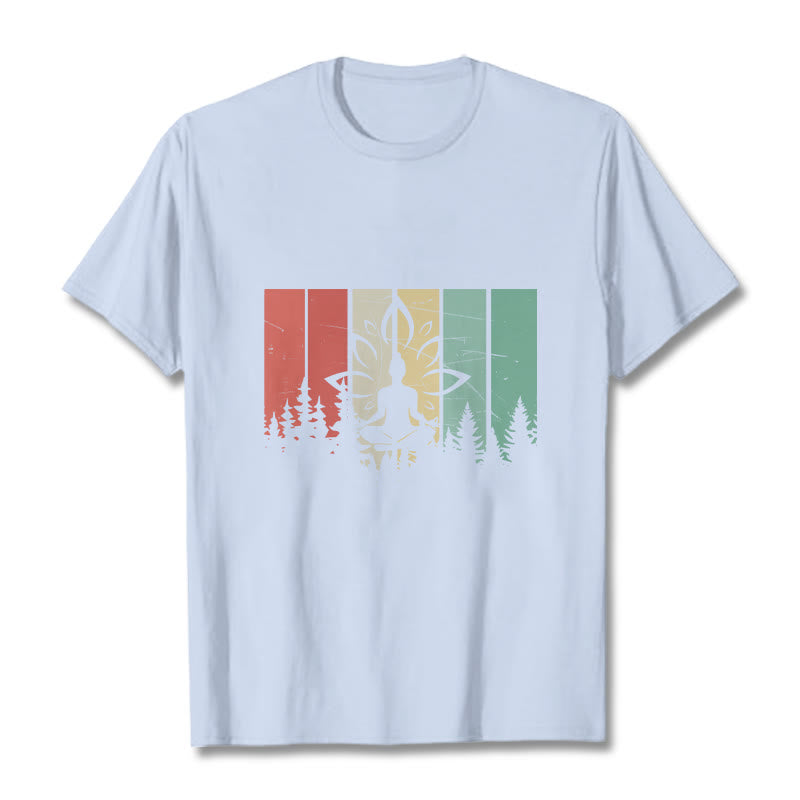 Tactile Cotton Unisex Lotus Silhouette Meditation Tee