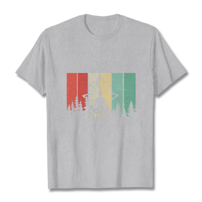 Tactile Cotton Unisex Lotus Silhouette Meditation Tee