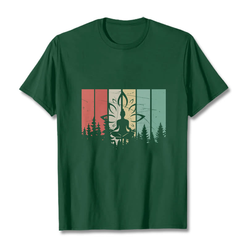 Tactile Cotton Unisex Lotus Silhouette Meditation Tee