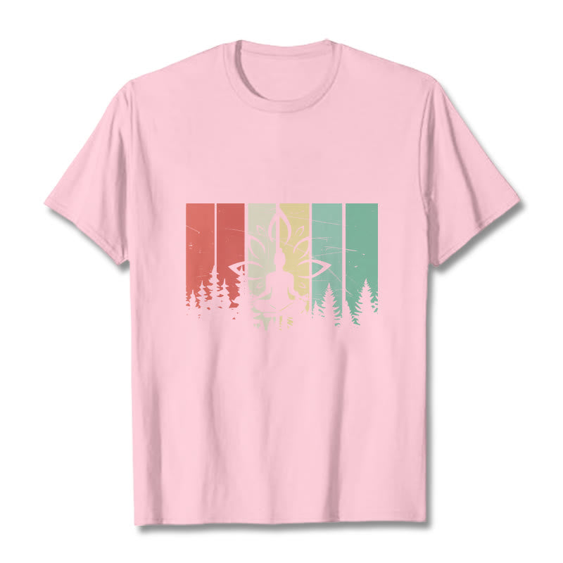 Tactile Cotton Unisex Lotus Silhouette Meditation Tee