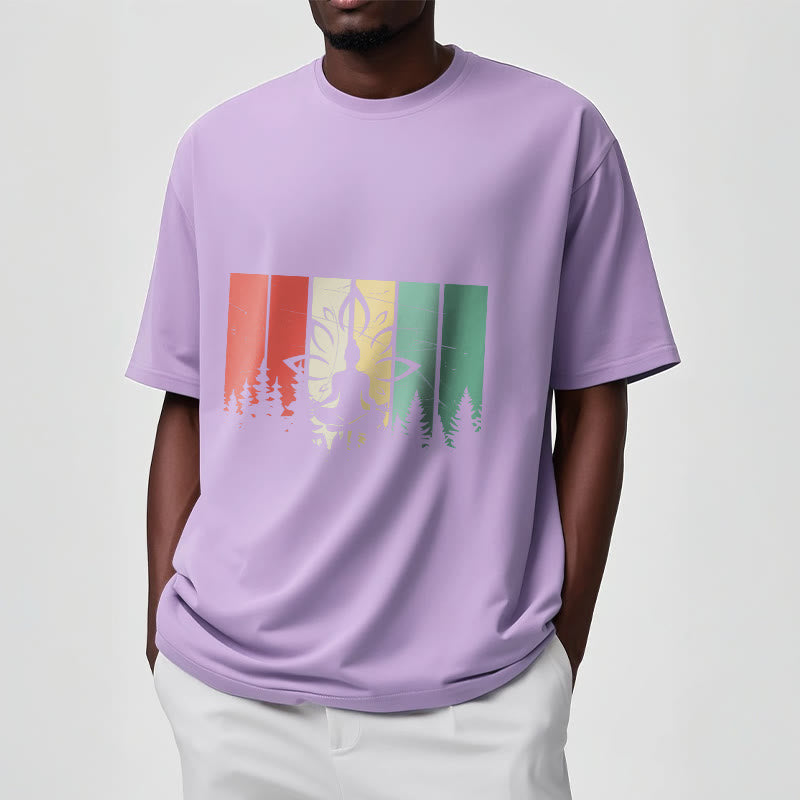 Tactile Cotton Unisex Lotus Silhouette Meditation Tee