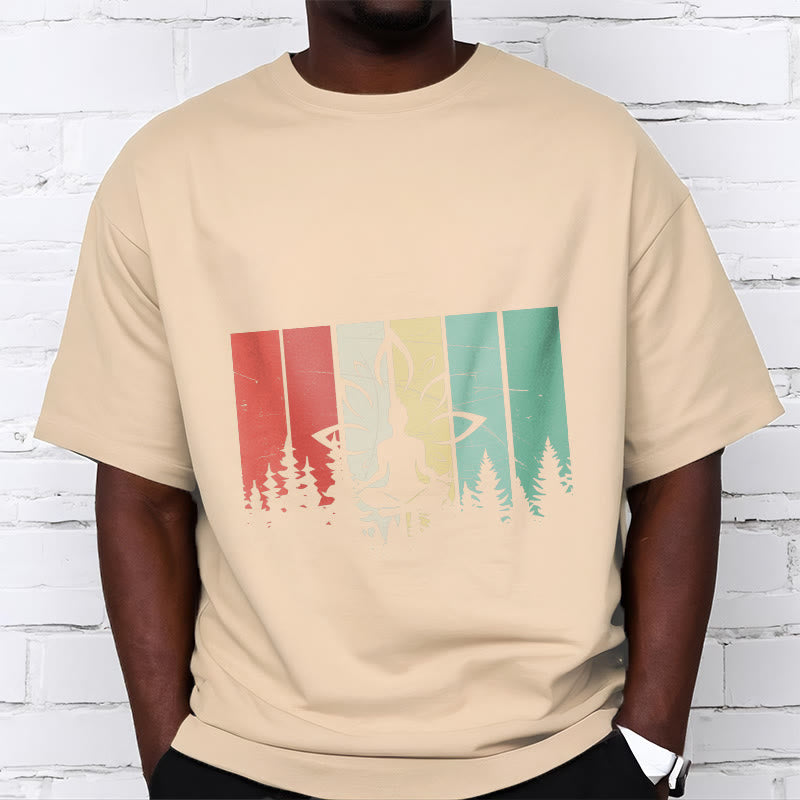 Tactile Cotton Unisex Lotus Silhouette Meditation Tee