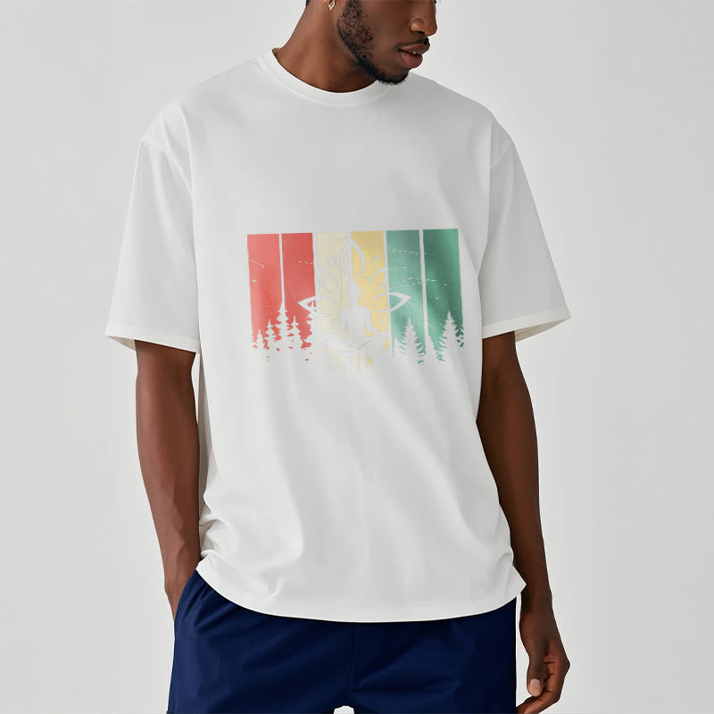Tactile Cotton Unisex Lotus Silhouette Meditation Tee