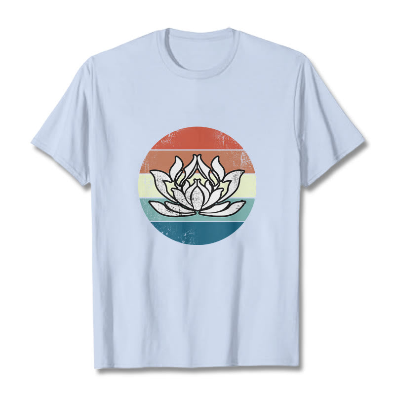 Tactile Cotton Lotus Emblem Mindful Meditation Tee