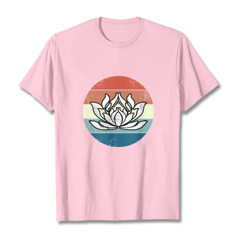 Tactile Cotton Lotus Emblem Mindful Meditation Tee