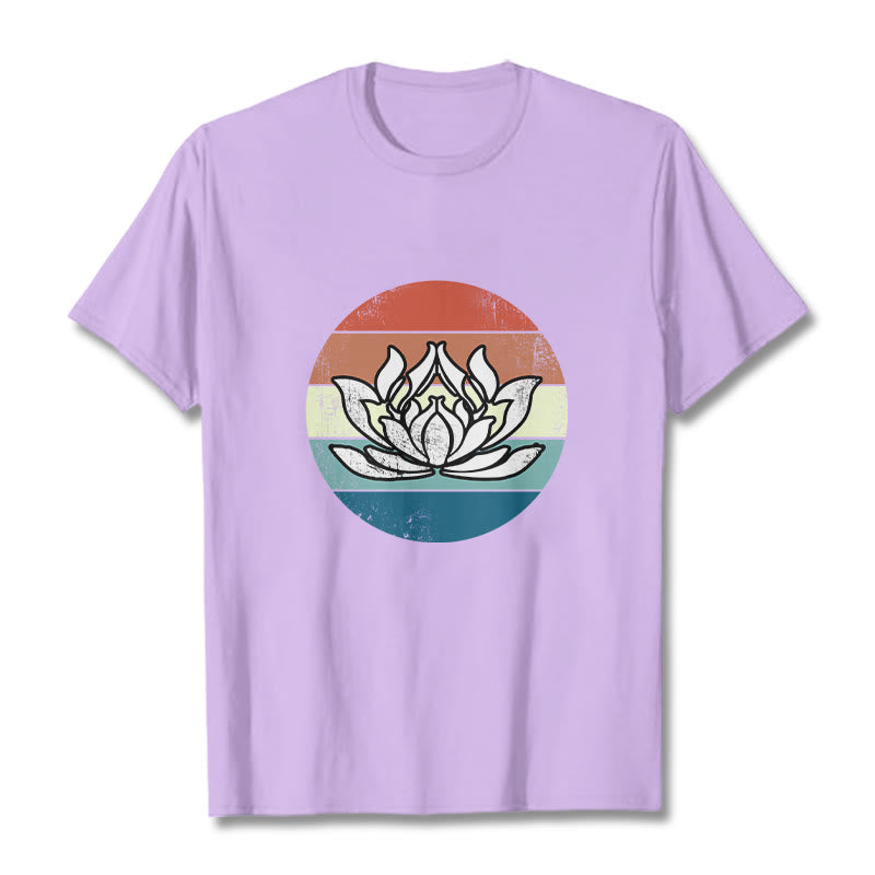 Tactile Cotton Lotus Emblem Mindful Meditation Tee