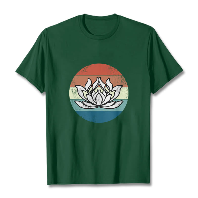 Tactile Cotton Lotus Emblem Mindful Meditation Tee