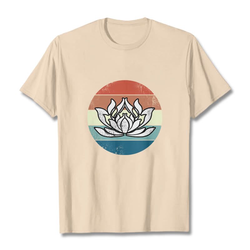 Tactile Cotton Lotus Emblem Mindful Meditation Tee