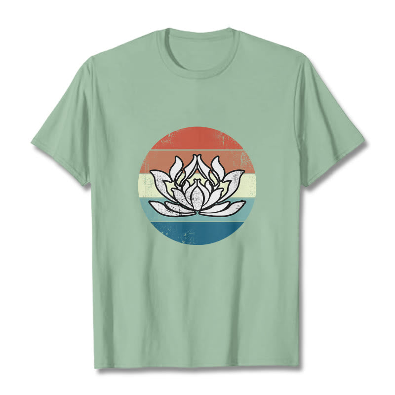 Tactile Cotton Lotus Emblem Mindful Meditation Tee