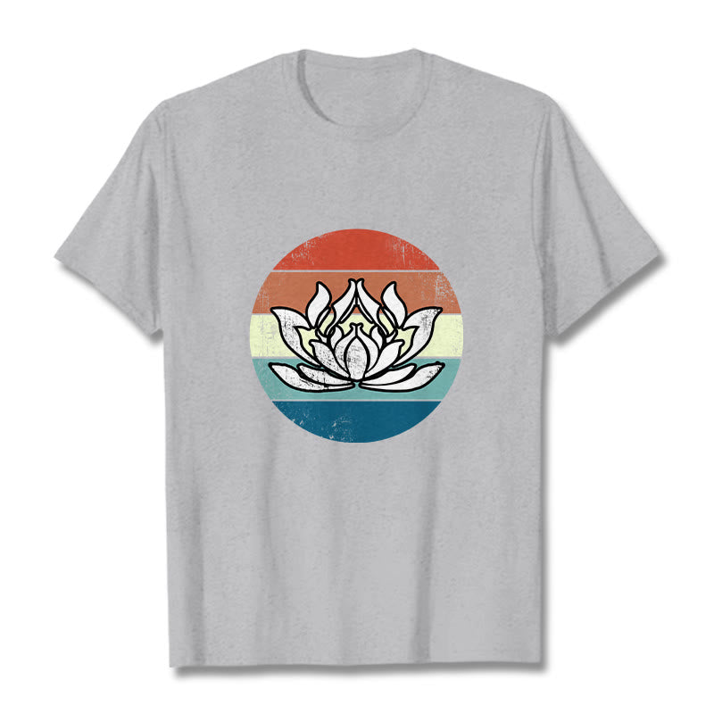 Tactile Cotton Lotus Emblem Mindful Meditation Tee